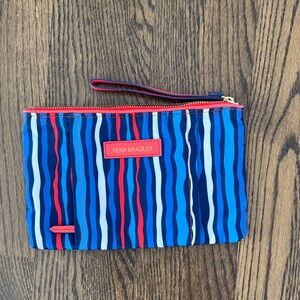 Vera Bradley Blue & Red Striped Wristlet Pouch